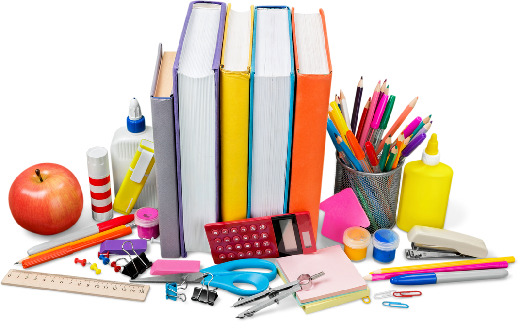 School and Office Supplies Isolated